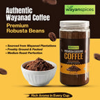 Wayanad Robusta Coffee Powder  100% Pure Ground Coffee, No Chicory, Medium Roast Kerala Coffee WayanSpices