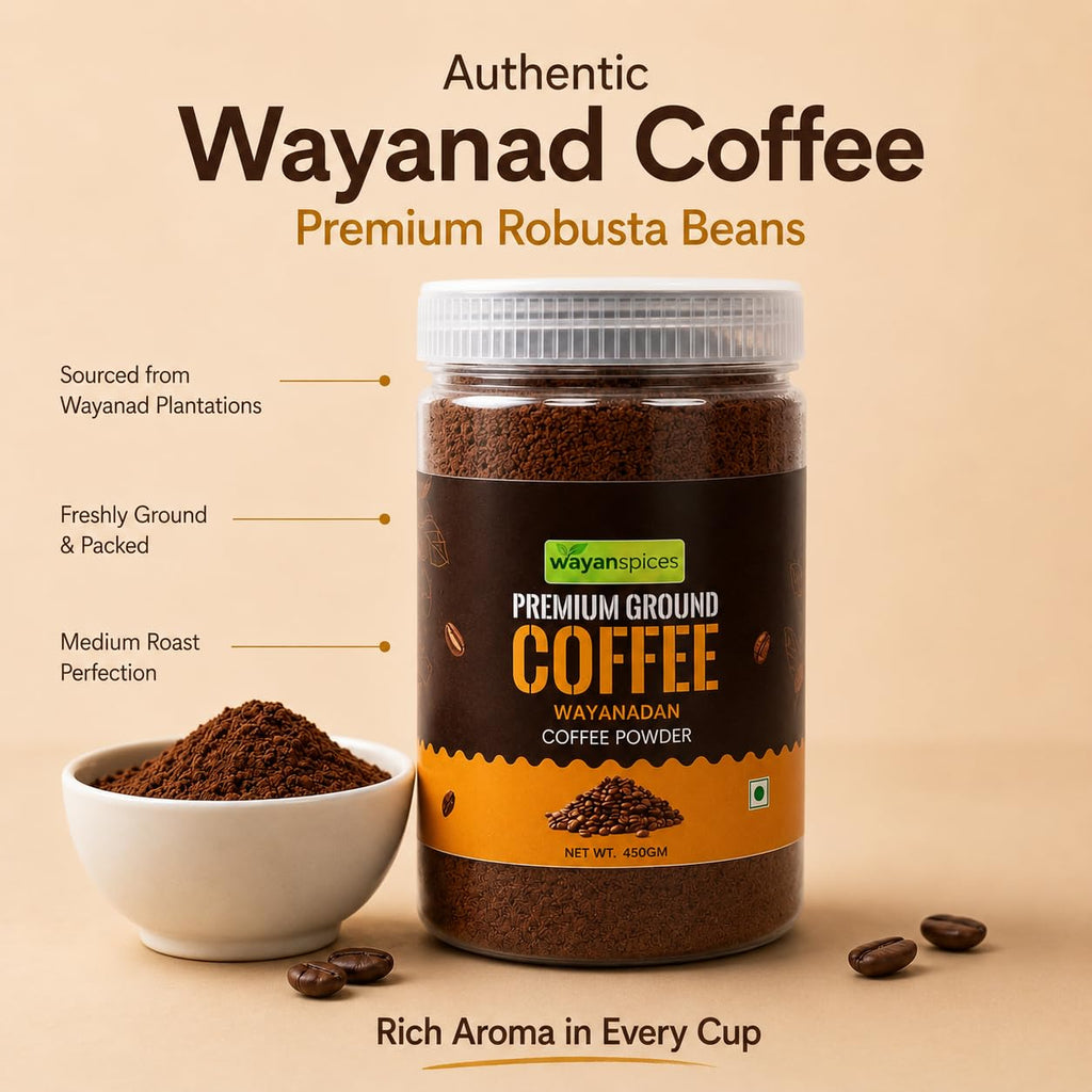 Wayanad Filter Coffee Powder 200g — 70% Robusta 30% Chicory | Medium Roast South Indian Blend