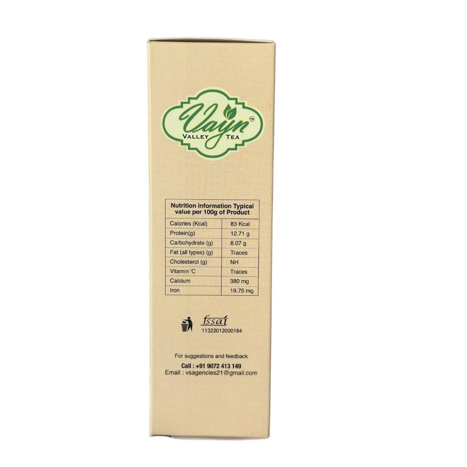 Wayanad Vanilla Flavoured Chai Tea 200g – Natural Vanilla Tea, Smooth & Aromatic Kerala Chai