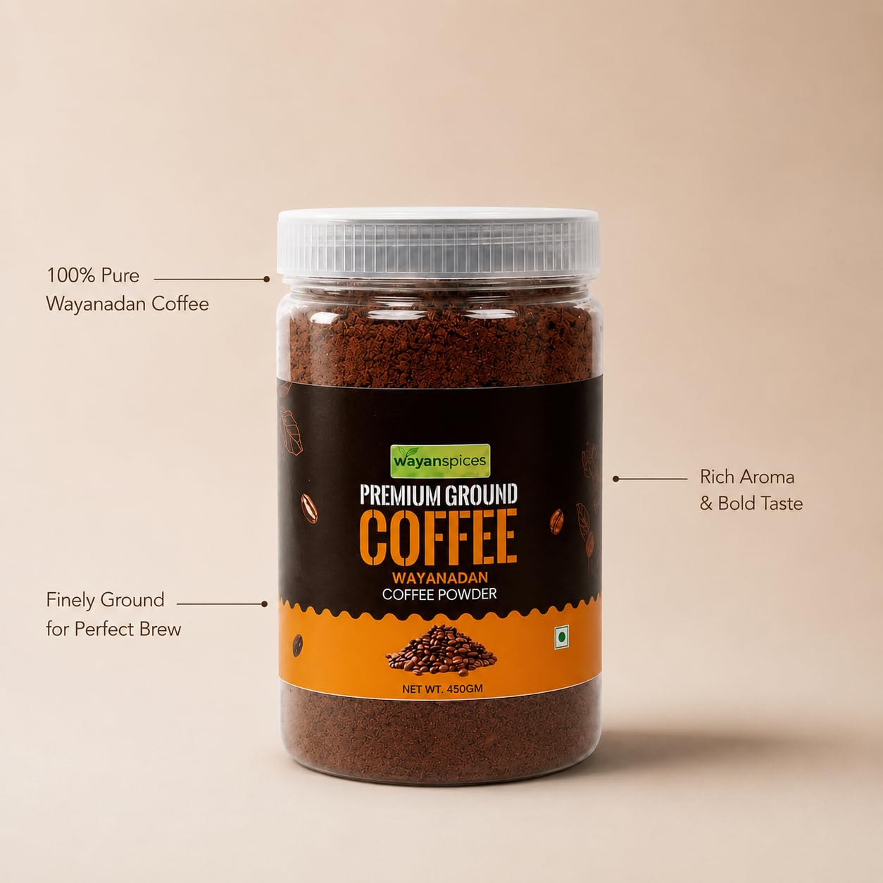 Wayanad Filter Coffee Powder 200g — 70% Robusta 30% Chicory | Medium Roast South Indian Blend