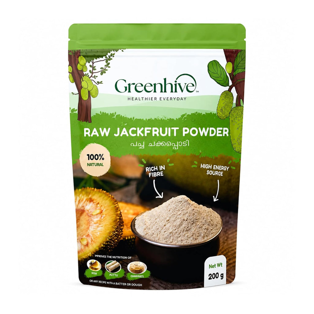 Greenhive Raw Jackfruit Bulb Powder – Natural Kerala Jackfruit Flour | Low GI Healthy Diet Food | No Preservatives
