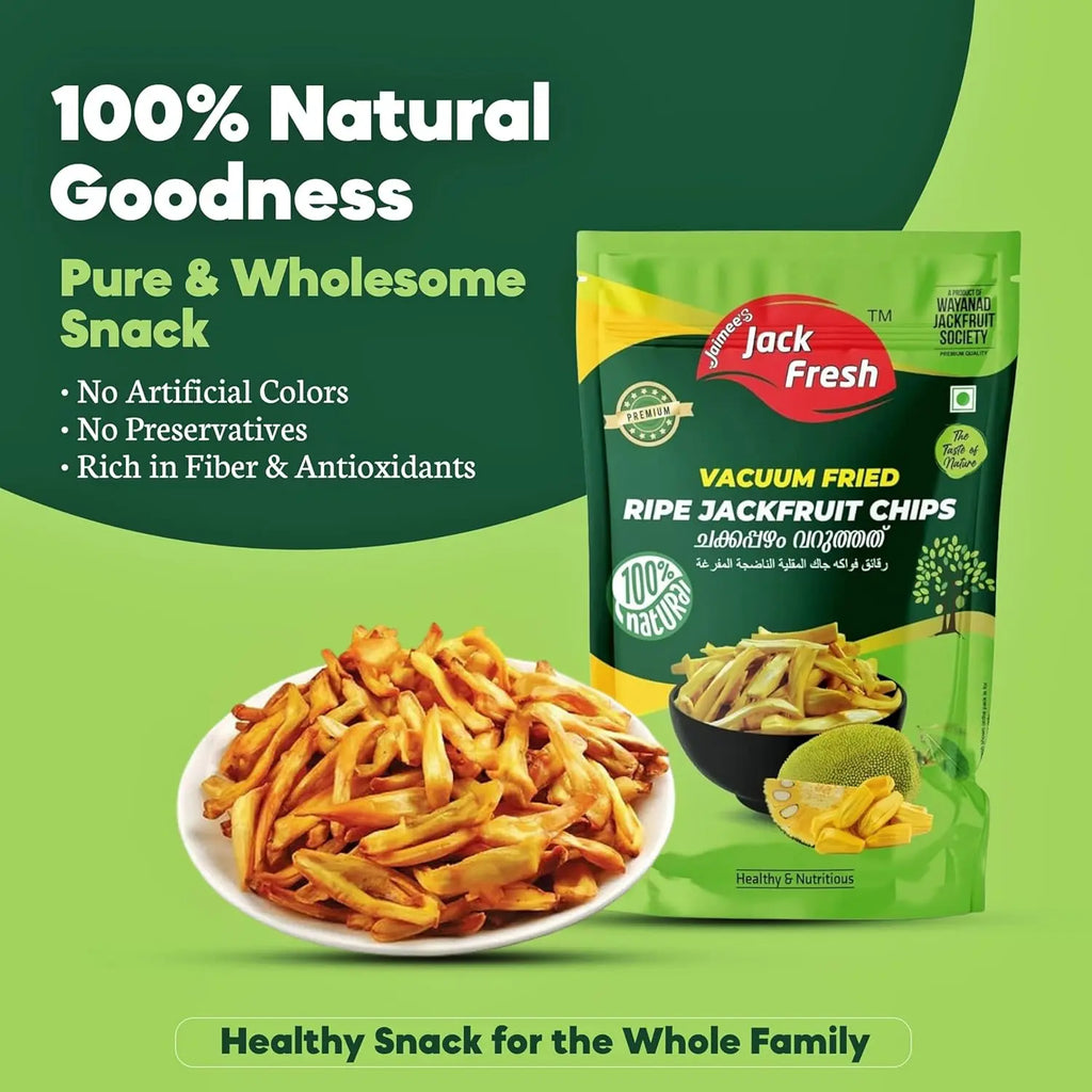 Jaimee's Jack Fresh Vacuum Fried Ripe Jackfruit Chips 100g – 100% Natural Healthy & Nutritious Snack Jaimee's Jack Fresh