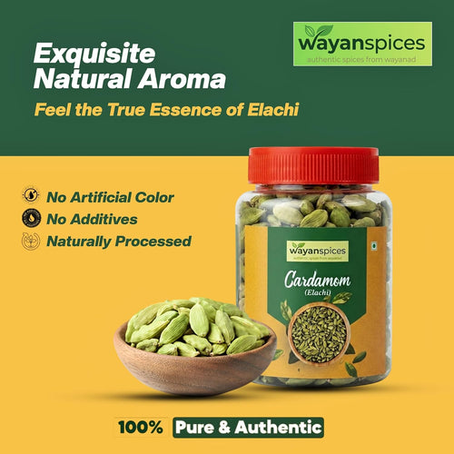 Premium Wayanad Green Cardamom 100g (7-8mm Bold Elaichi Pods) | Farm Fresh Kerala Spice
