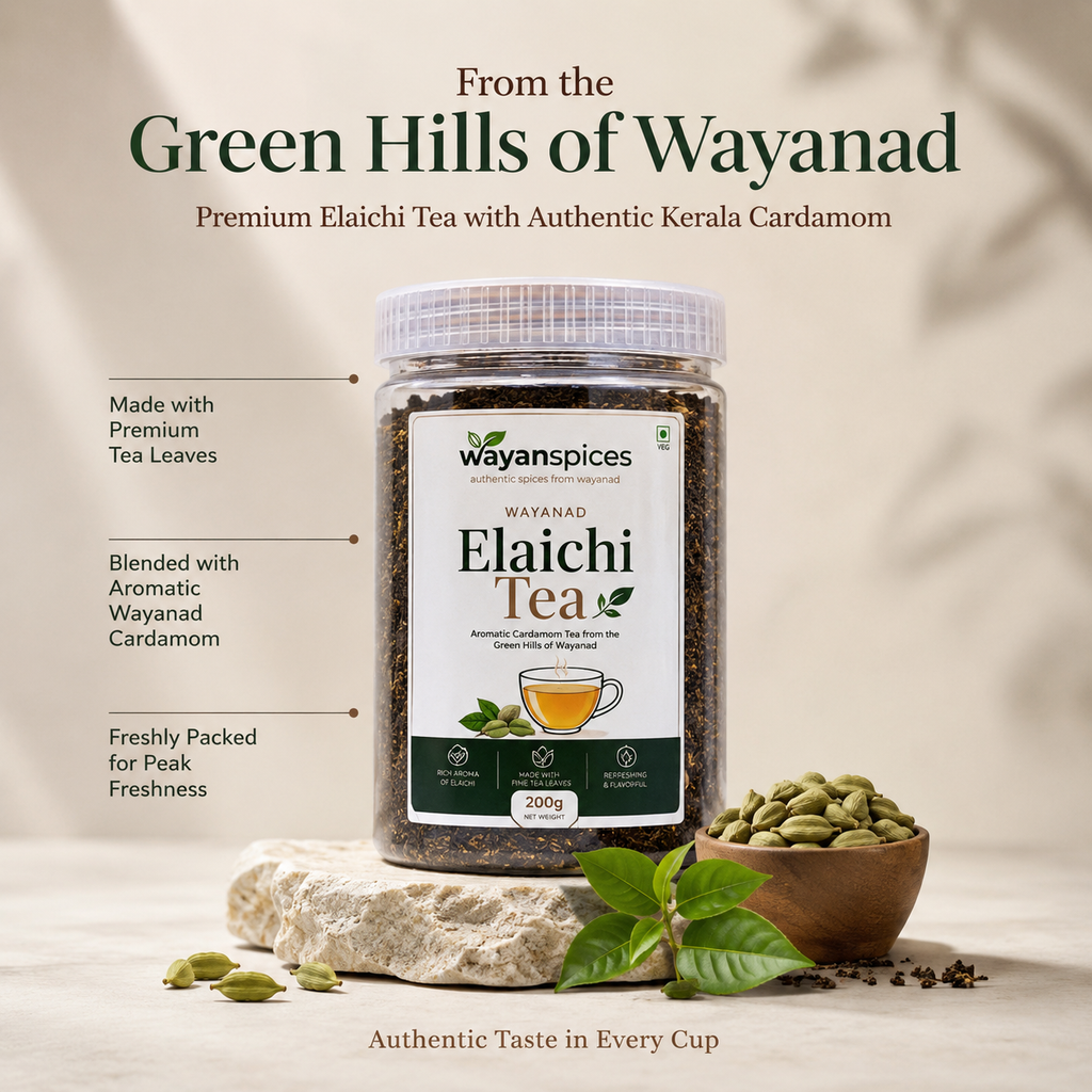 Wayanad Elaichi Tea 200g Aromatic Flavoured Tea with Natural Cardamom