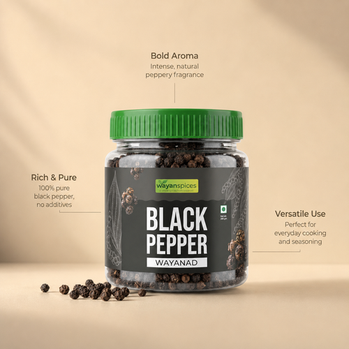 Extra Bold Whole Black Pepper — Bold & Aromatic | Single Origin Kali Mirch