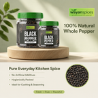 Wayanad Bold Whole Black Pepper 200g – Single Origin Kali Mirch, Fresh & Aromatic Natural Spice