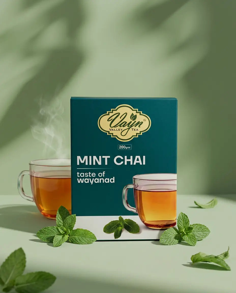 Wayanad Mint Flavoured Chai Tea 200g – Natural Mint Tea, Refreshing Kerala Chai