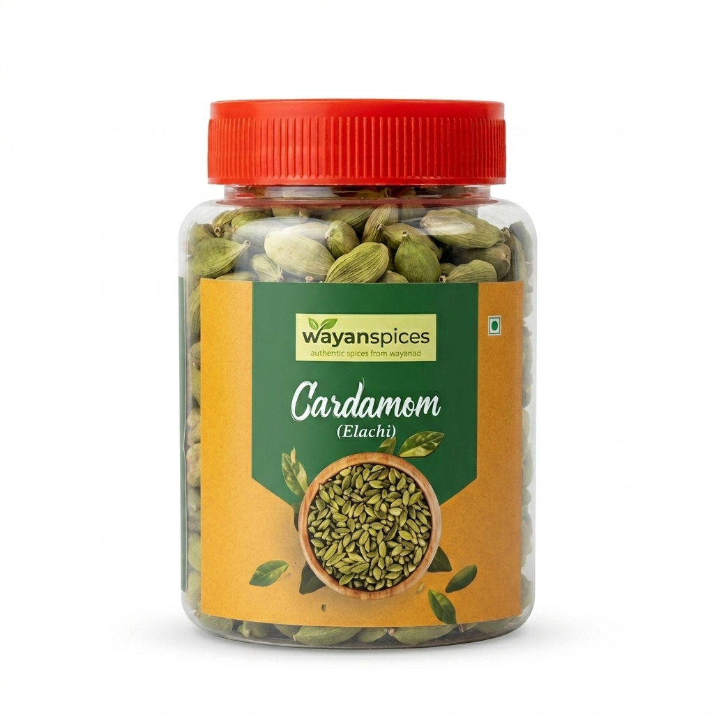 Premium Wayanad Green Cardamom 100g (7-8mm Bold Elaichi Pods) | Farm Fresh Kerala Spice
