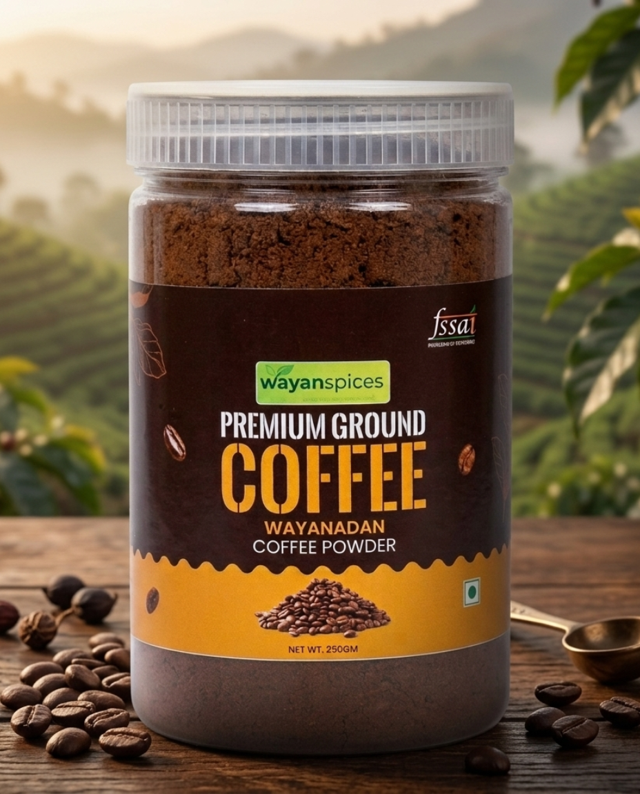 Wayanad Robusta Coffee Powder  100% Pure Ground Coffee, No Chicory, Medium Roast Kerala Coffee