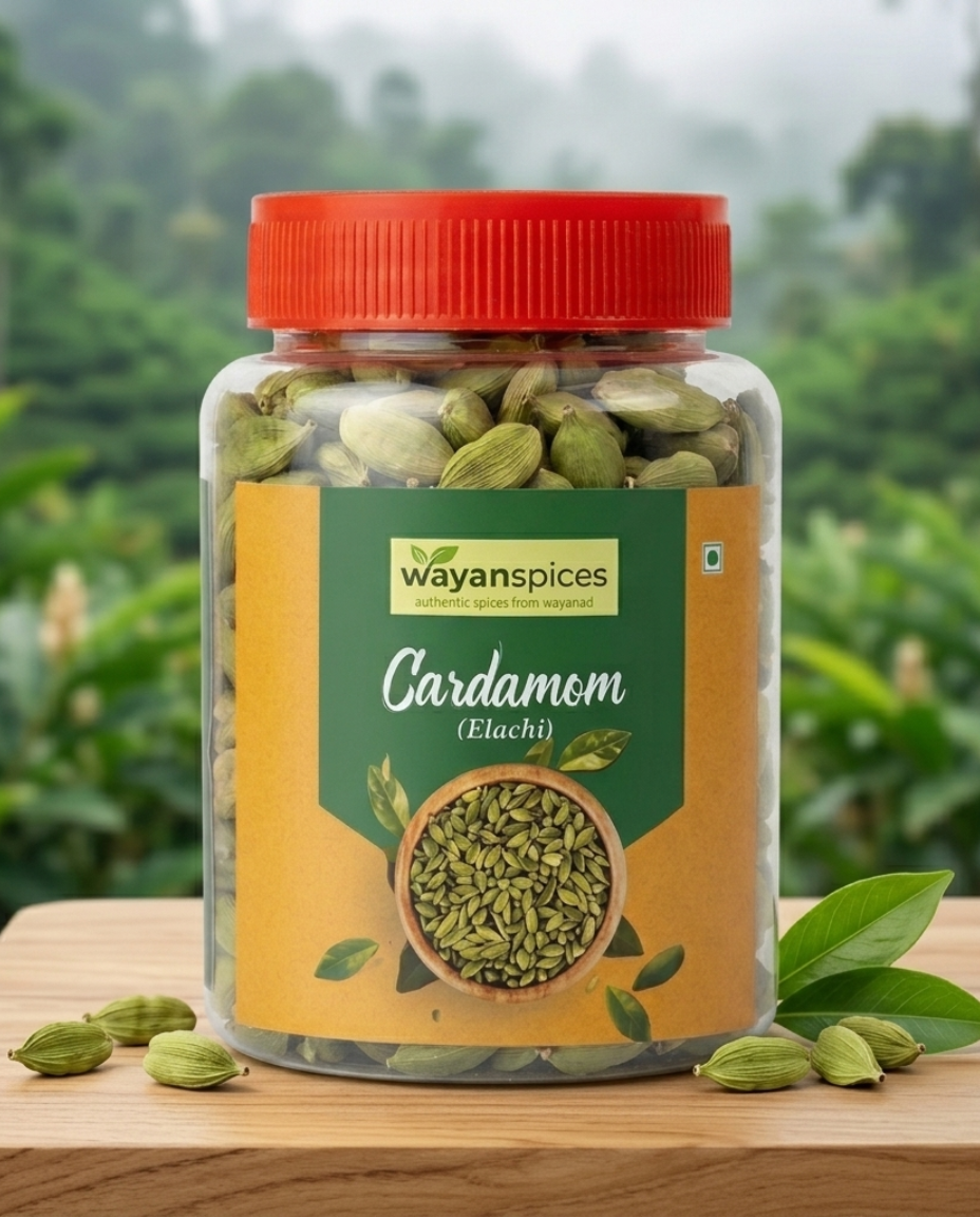 Premium Wayanad Green Cardamom 100g (7-8mm Bold Elaichi Pods) | Farm Fresh Kerala Spice