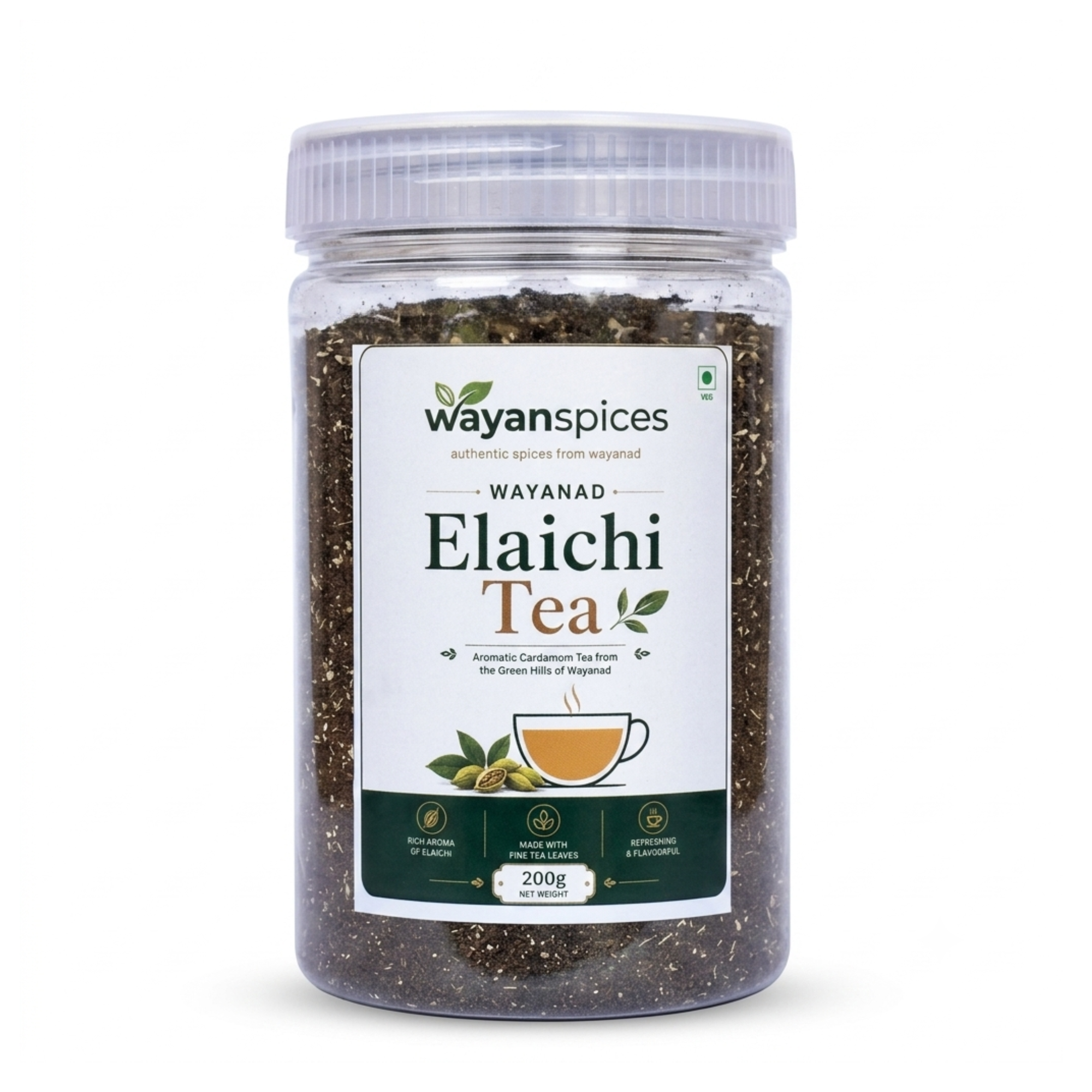 Wayanad Elaichi Tea 200g Aromatic Flavoured Tea with Natural Cardamom