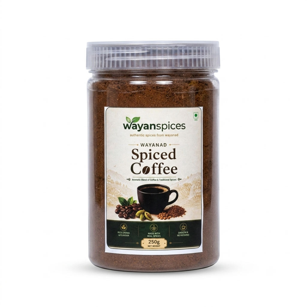 Wayanspices Wayanad Spiced Coffee 250g | Premium Coffee with Cardamom, Cumin, Fenugreek & Chicory | Authentic Kerala Spiced Coffee