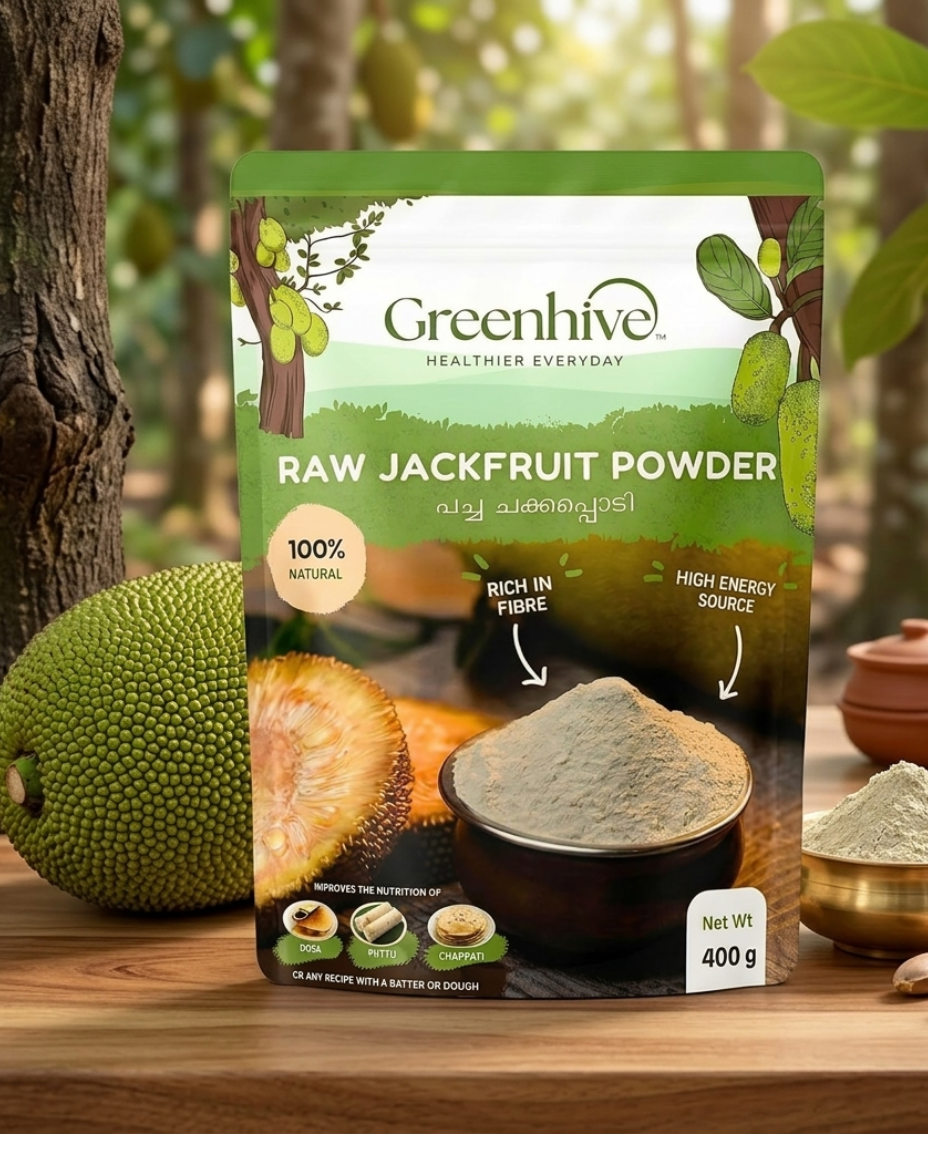 Greenhive Raw Jackfruit Bulb Powder – Natural Kerala Jackfruit Flour | Low GI Healthy Diet Food | No Preservatives