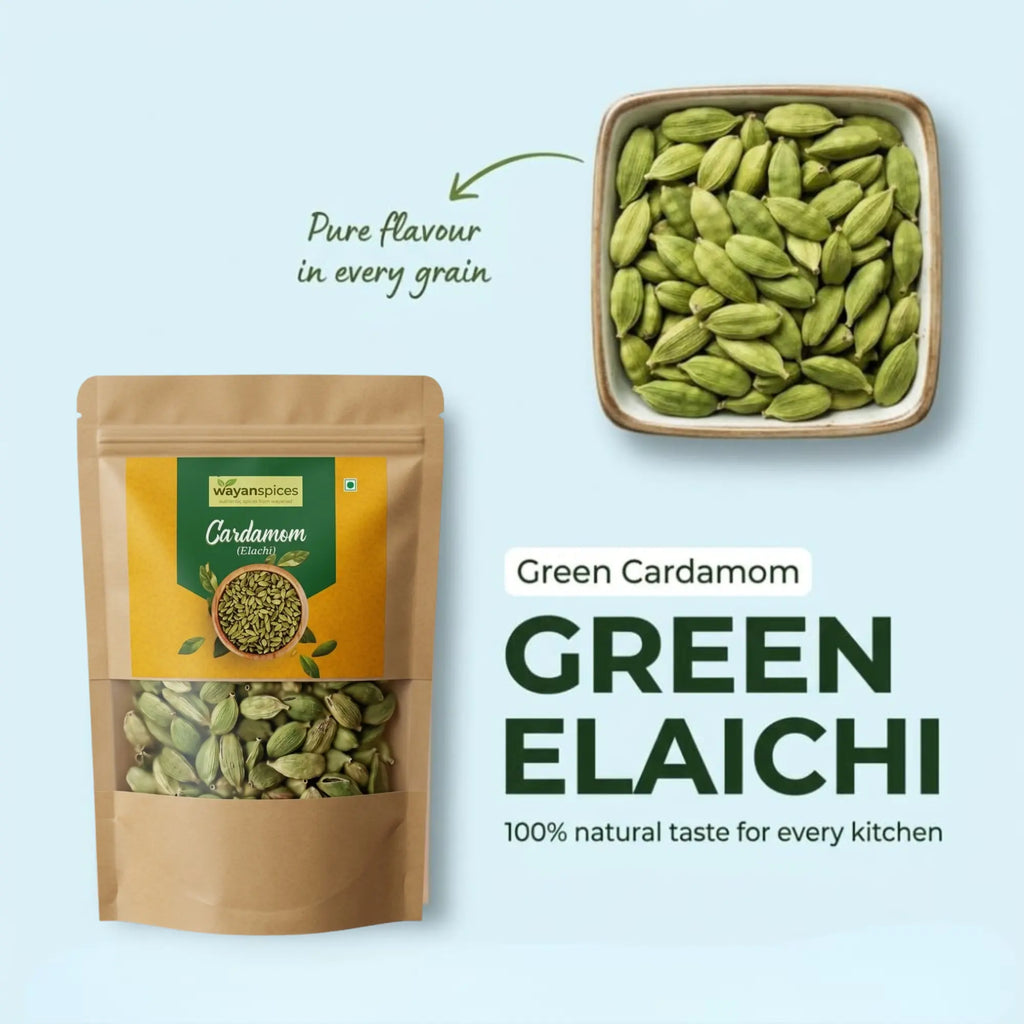 Wayanad Green Cardamom (Elaichi) Premium Quality – Fresh Kerala Spices, Strong Aroma, Natural wayan spices