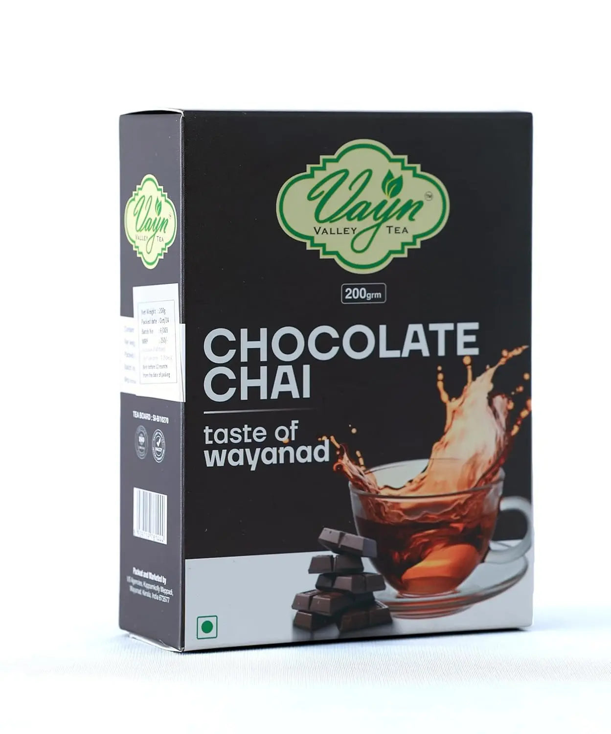 Wayanad Chocolate Flavoured Chai Tea 200g – Natural Chocolate Tea, Rich & Aromatic Kerala Chai