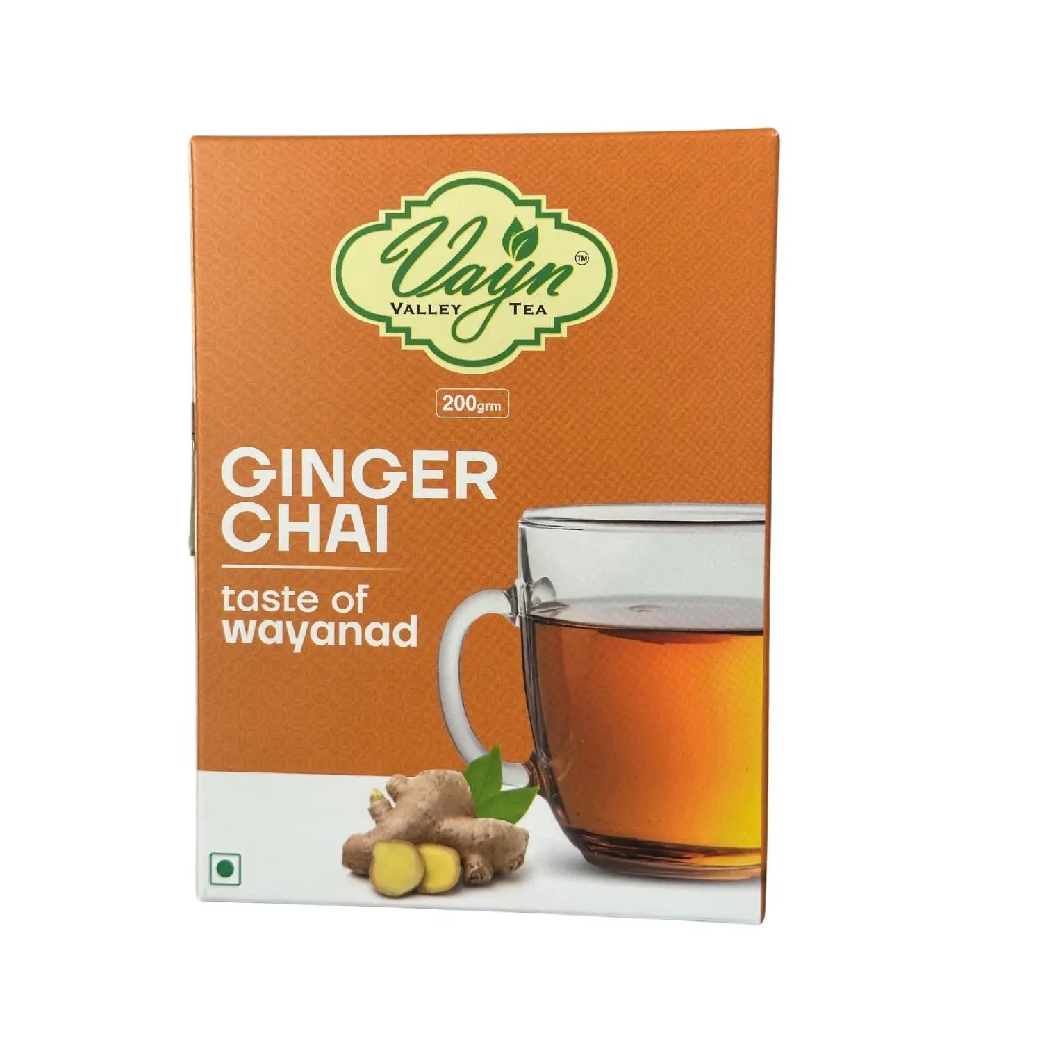 Wayanad Ginger Flavoured Chai Tea 200g – Natural Adrak Tea, Strong & Refreshing Kerala Chai