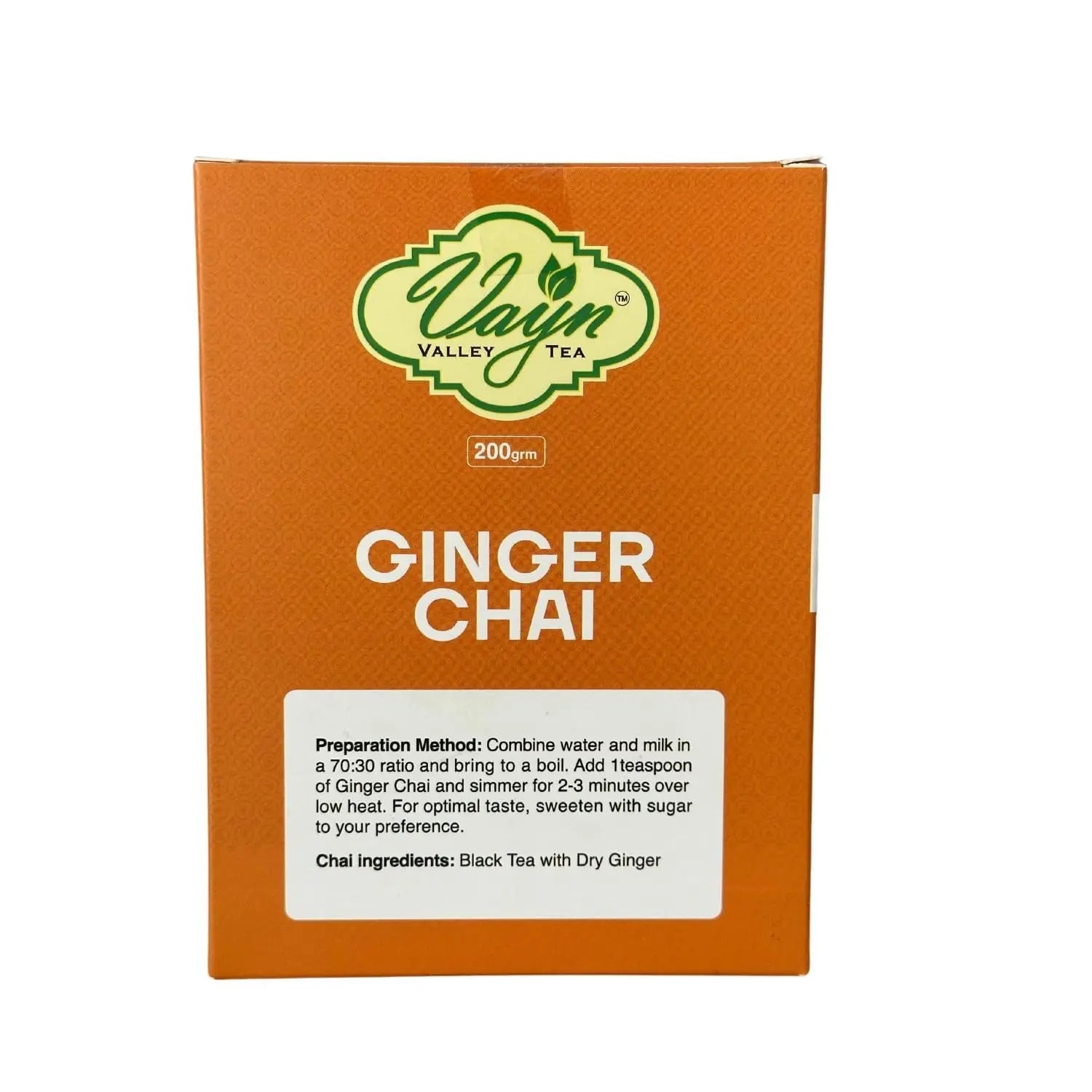 Wayanad Ginger Flavoured Chai Tea 200g – Natural Adrak Tea, Strong & Refreshing Kerala Chai