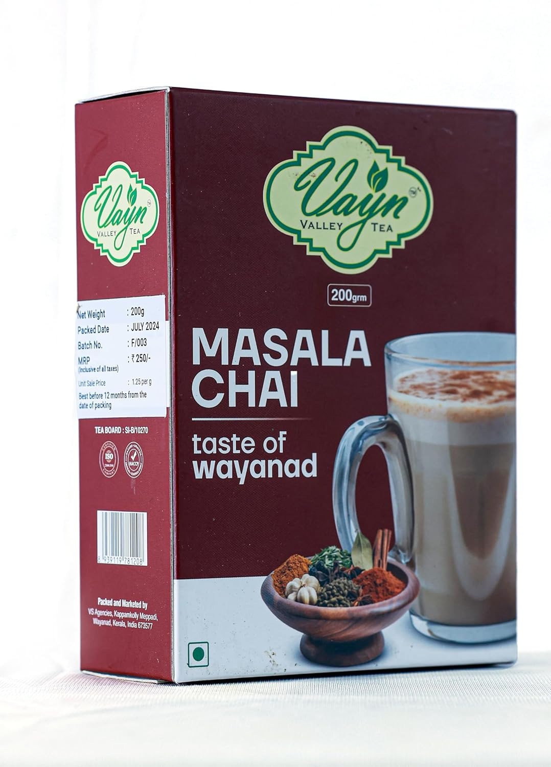 Wayanad Masala Chai Tea 200g – Authentic Spiced Tea, Natural Kerala Masala Tea