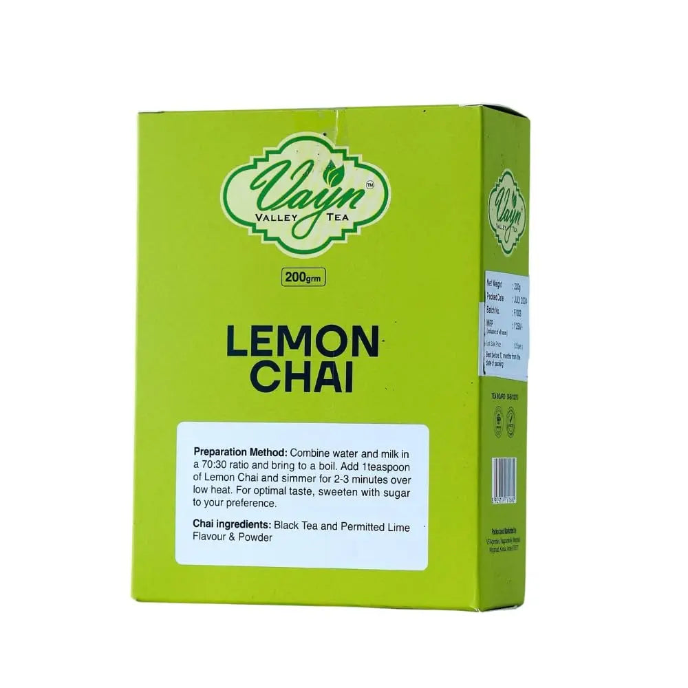Wayanad Lemon Flavoured Chai Tea 200g – Natural Lemon Tea, Refreshing Kerala Chai