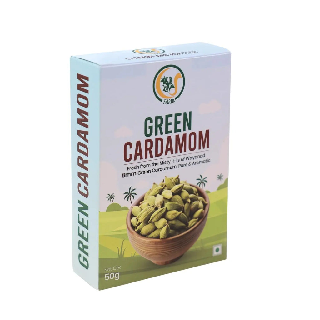Wayanad Green Cardamom 8mm Bold (Elaichi) – Premium Whole Kerala Spice, Natural & Aromatic WayanSpices