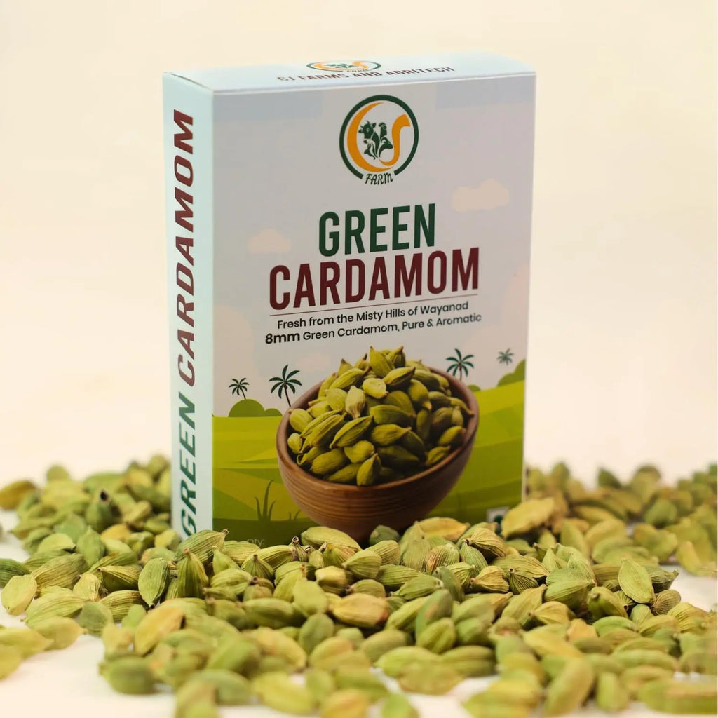 Wayanad Green Cardamom 8mm Bold (Elaichi) – Premium Whole Kerala Spice, Natural & Aromatic WayanSpices